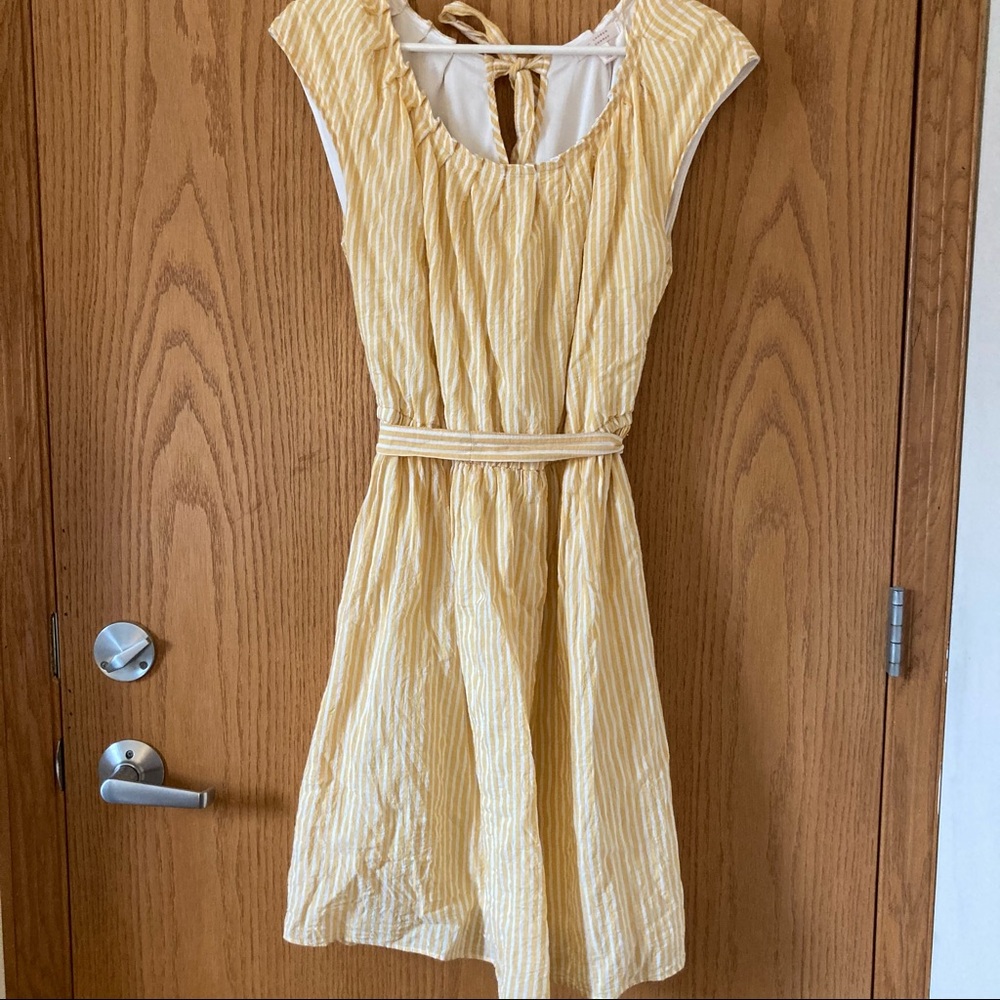Lauren Conrad Gold-and-white Striped Dress